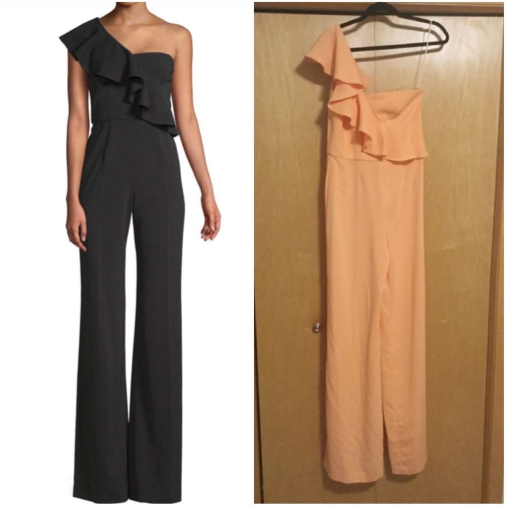 Jay Godfrey One-shoulder Ruffle Jumpsuit - Picture 1 of 11
